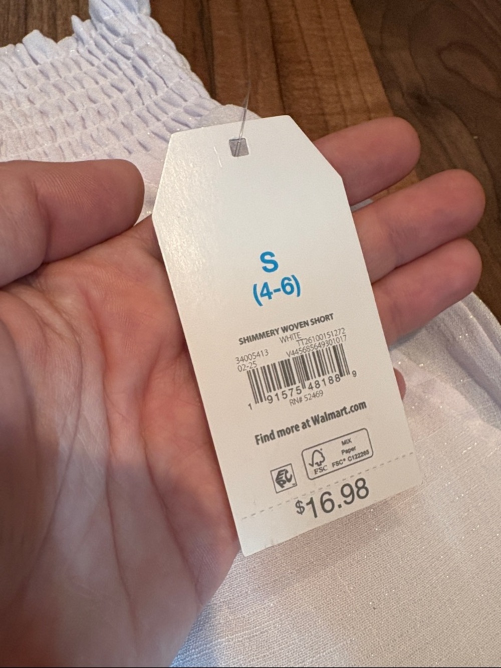 NWT time & tru white linen shorts size Small - Picture 3 of 4